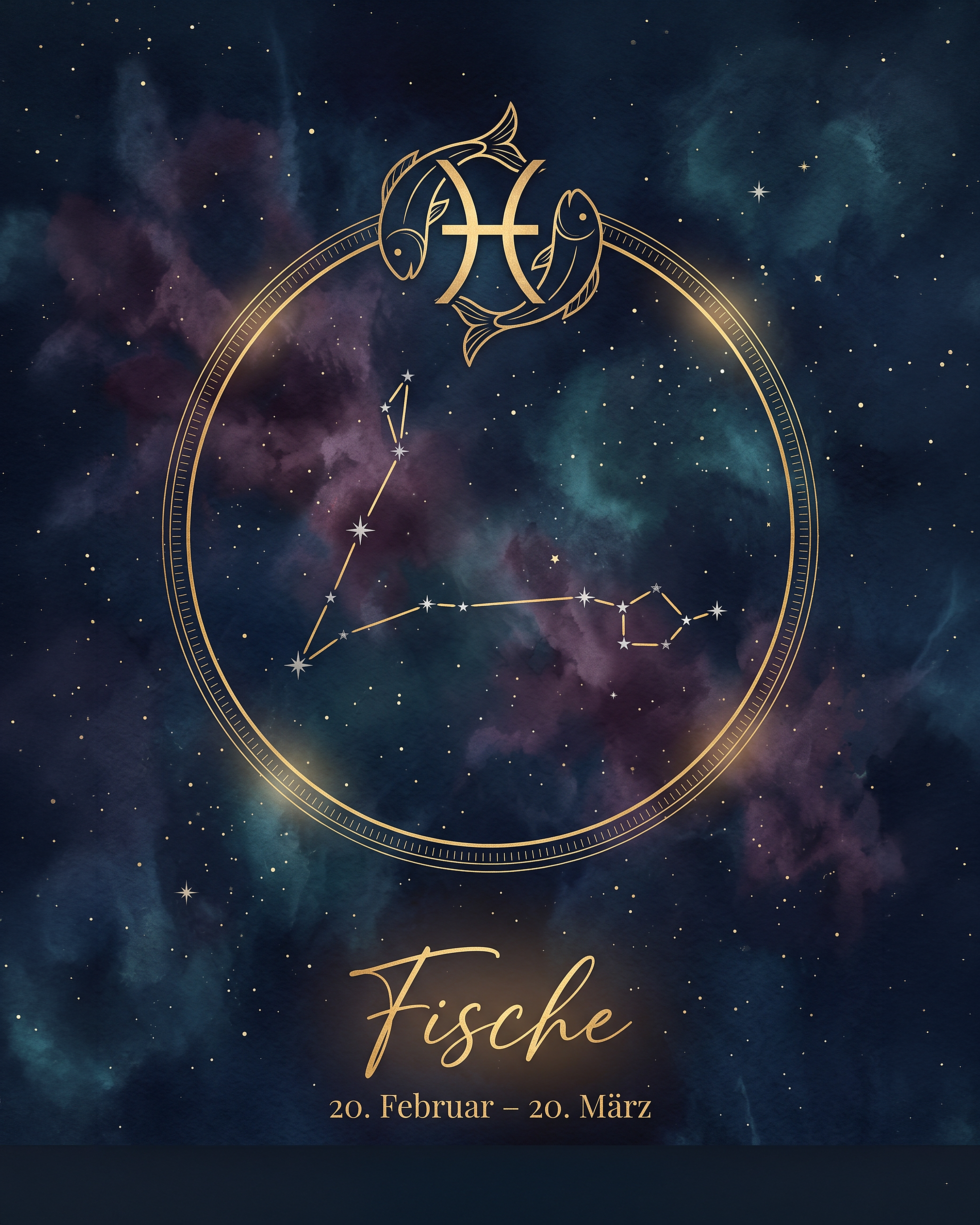 Sternzeichen Fische Poster – Celestial Premium