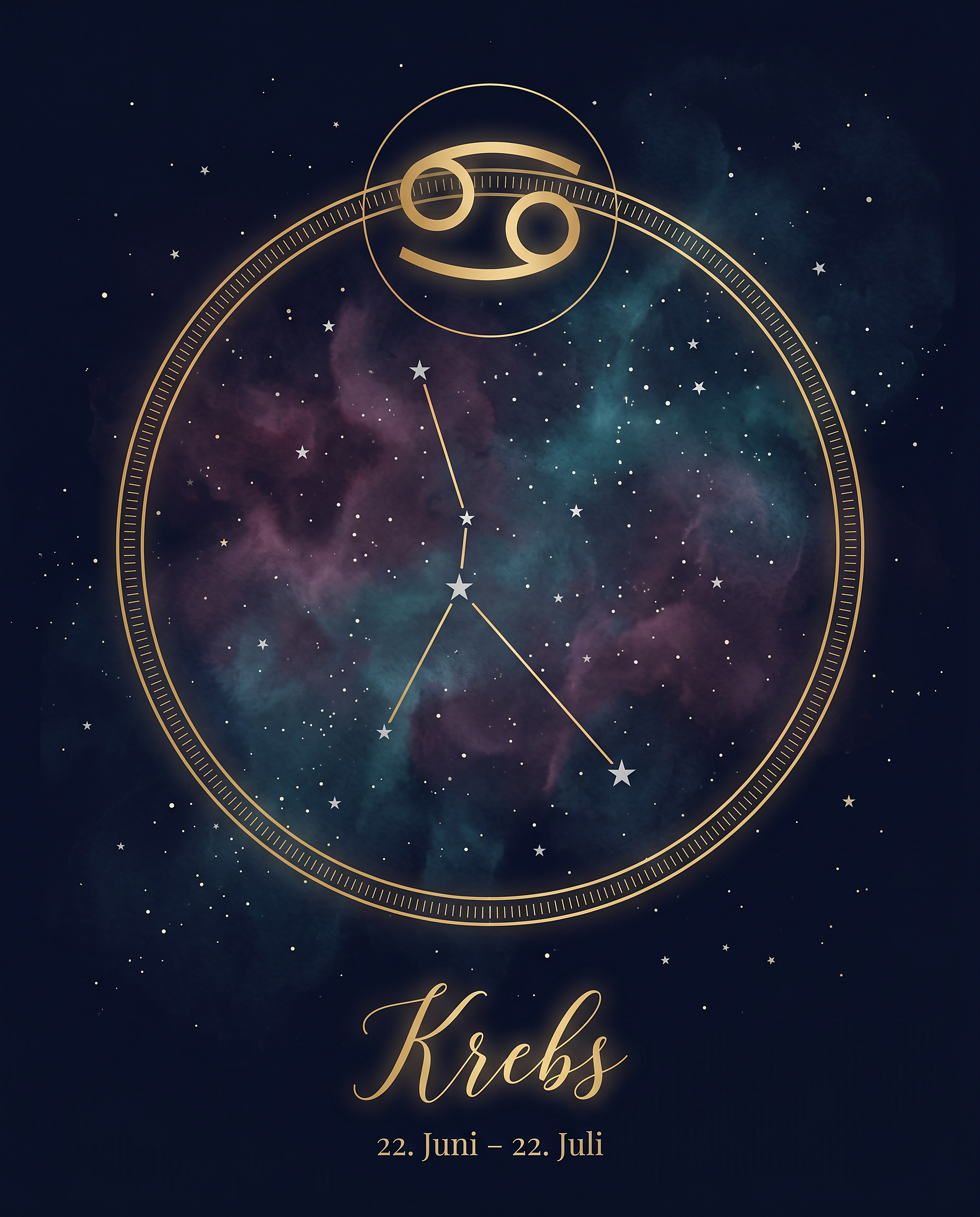 Sternzeichen Krebs Poster – Celestial Premium