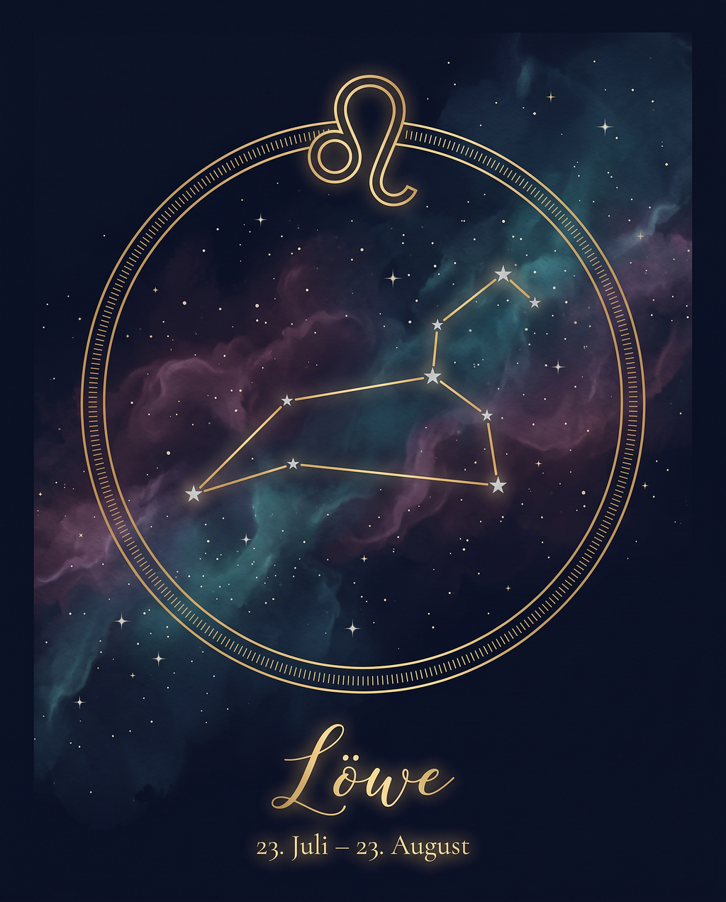 Sternzeichen Löwe Poster – Celestial Premium