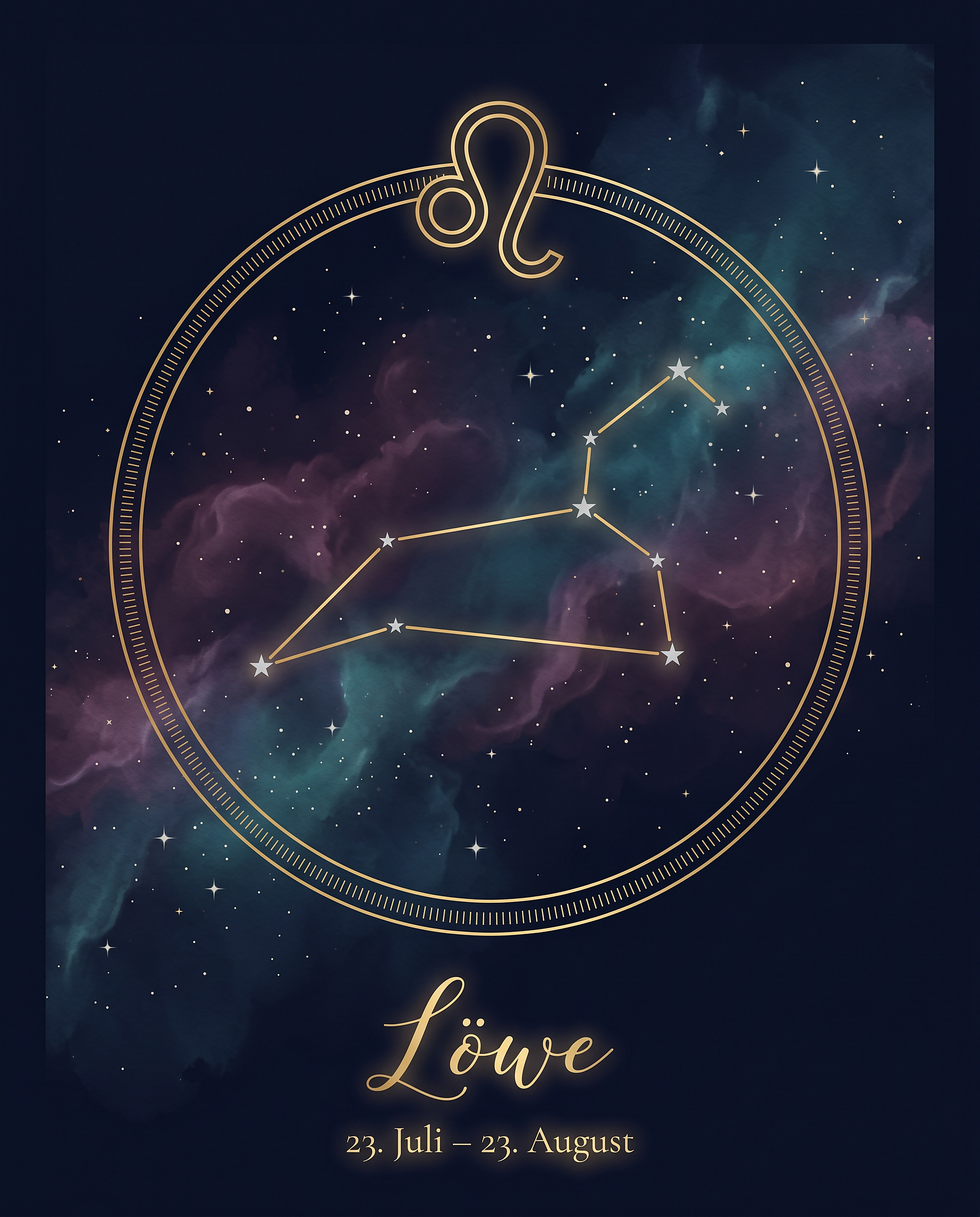 Sternzeichen Löwe Poster – Celestial Premium