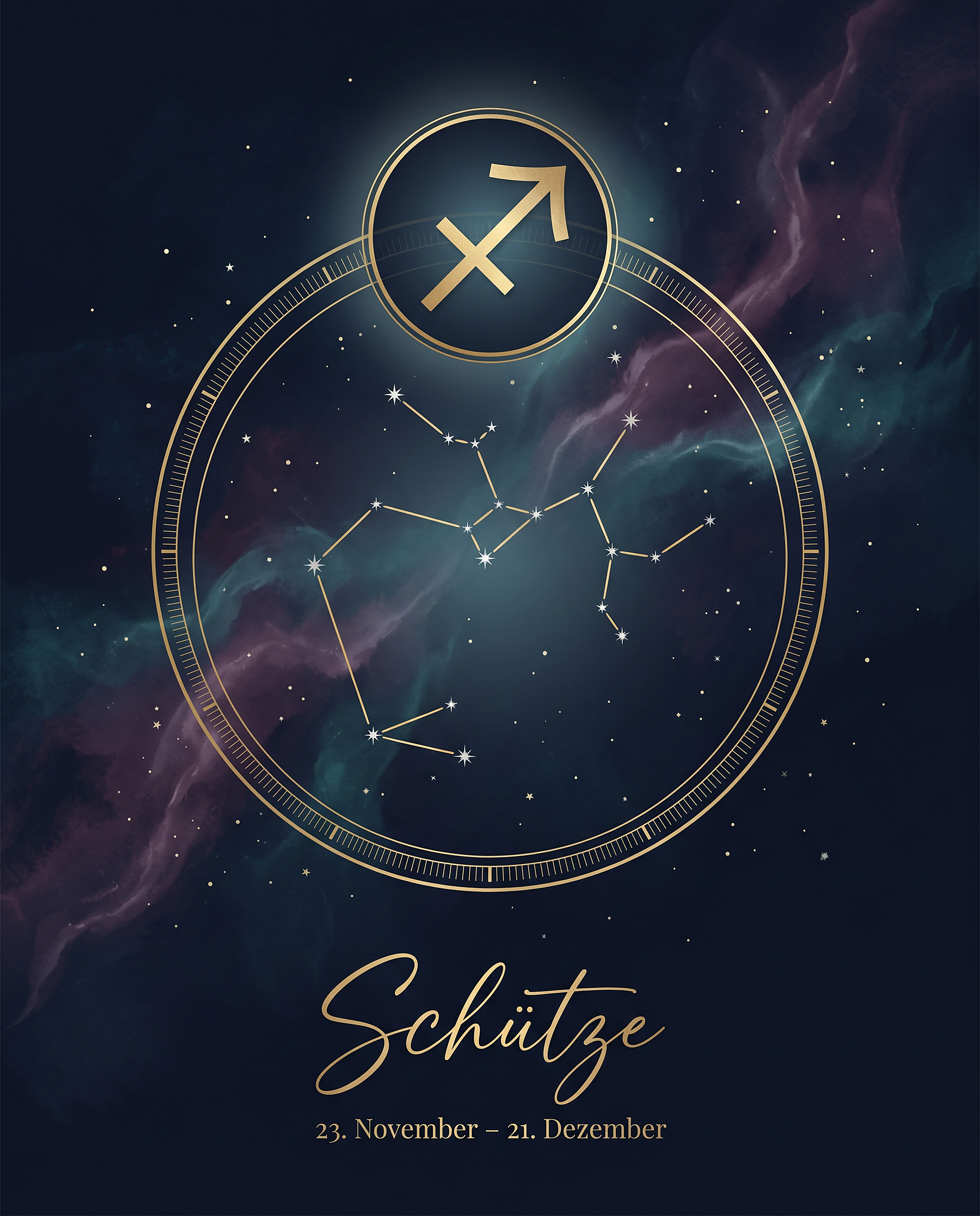 Sternzeichen Schütze Poster – Celestial Premium