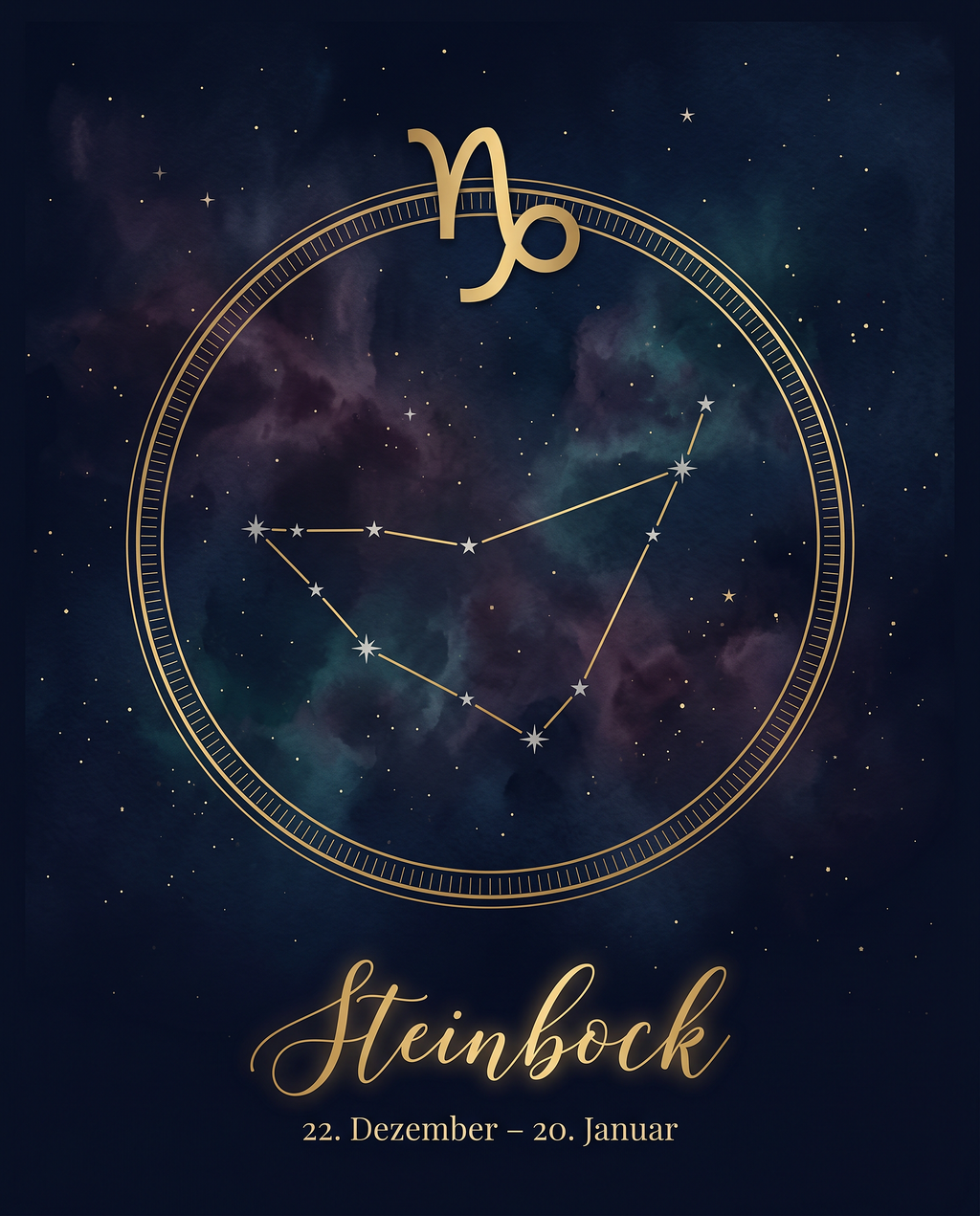 Sternzeichen Steinbock Poster – Celestial Premium