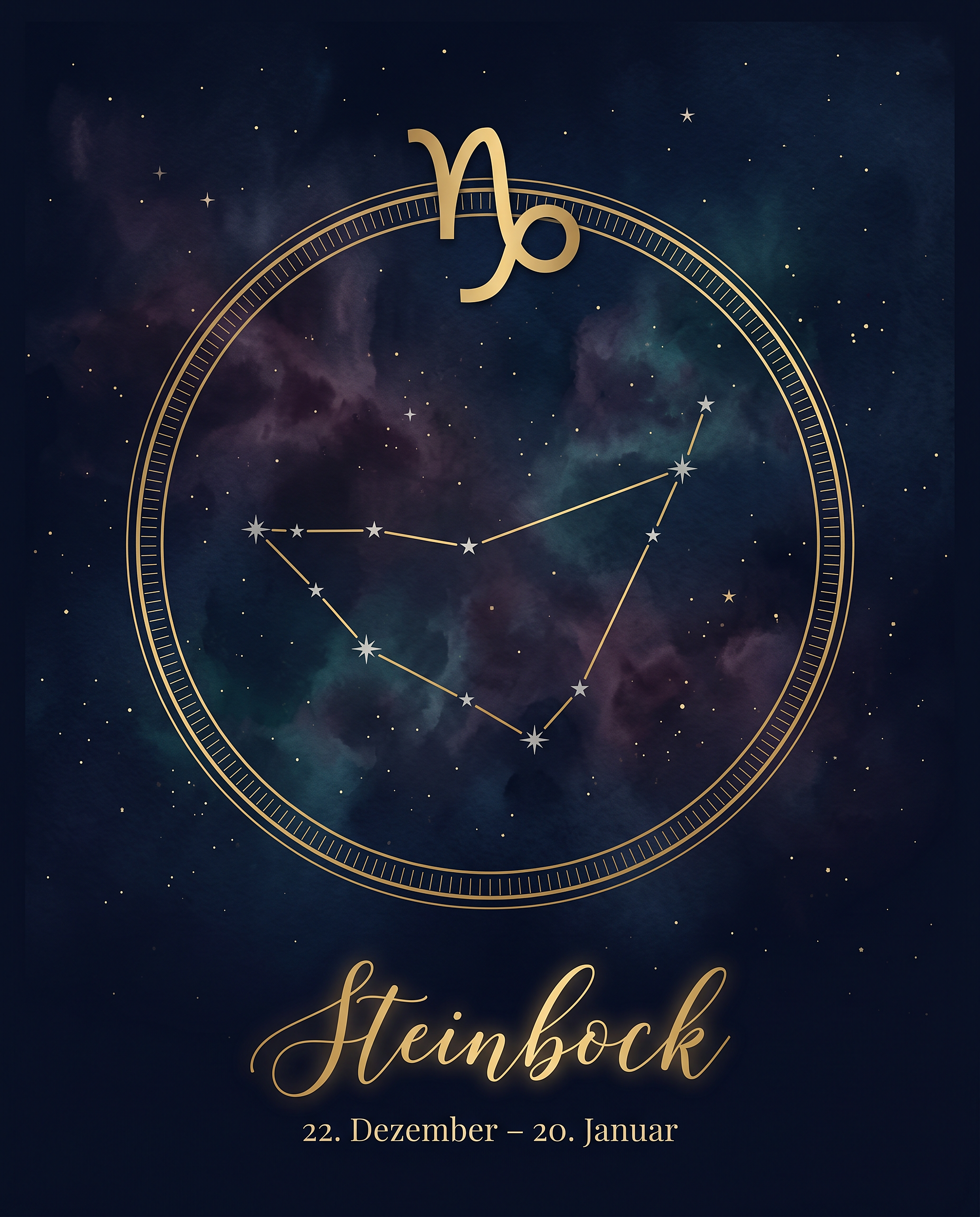 Sternzeichen Steinbock Poster – Celestial Premium