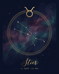 Sternzeichen Stier Poster – Celestial Premium