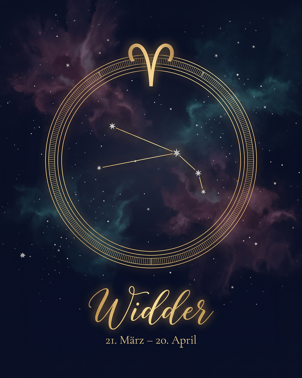 Sternzeichen Widder Poster – Celestial Premium