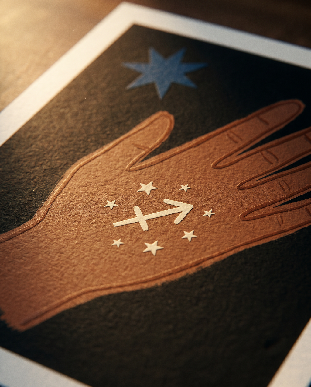 Schütze Modern Folk Poster – Detailansicht