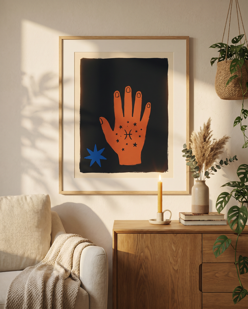 Fische Modern Folk Poster im Wohnzimmer